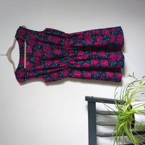 Floral Pink and Blue Dress. Size Large.